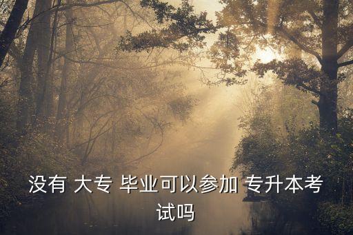 沒(méi)有 大專(zhuān) 畢業(yè)可以參加 專(zhuān)升本考試嗎