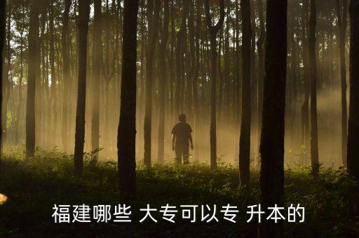福建哪些 大?？梢詫?升本的