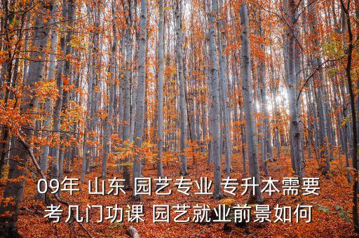 09年 山東 園藝專業(yè) 專升本需要考幾門功課 園藝就業(yè)前景如何