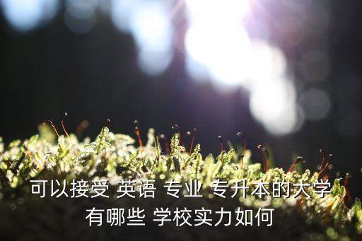 可以接受 英語 專業(yè) 專升本的大學(xué)有哪些 學(xué)校實(shí)力如何