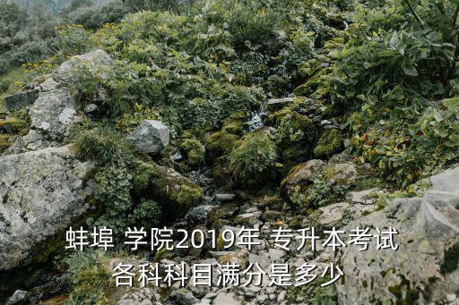  蚌埠 學院2019年 專升本考試各科科目滿分是多少