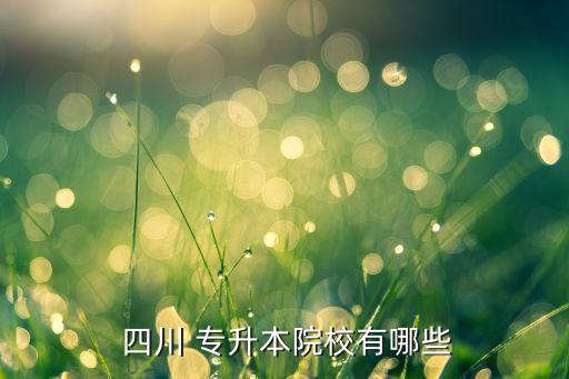  四川 專升本院校有哪些