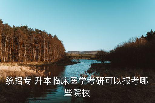 統(tǒng)招專 升本臨床醫(yī)學考研可以報考哪些院校