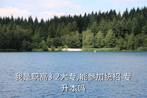 我是職高3 2大專,能參加統(tǒng)招 專升本嗎