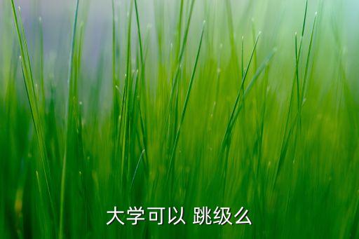 大學可以 跳級么