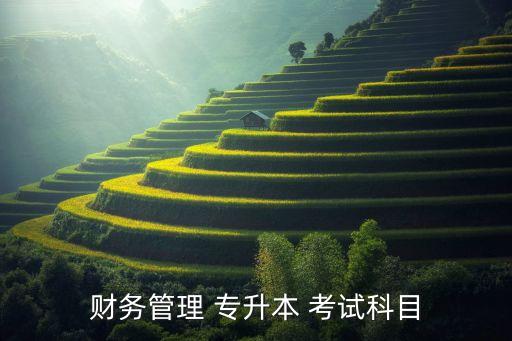 財(cái)務(wù)管理 專升本 考試科目