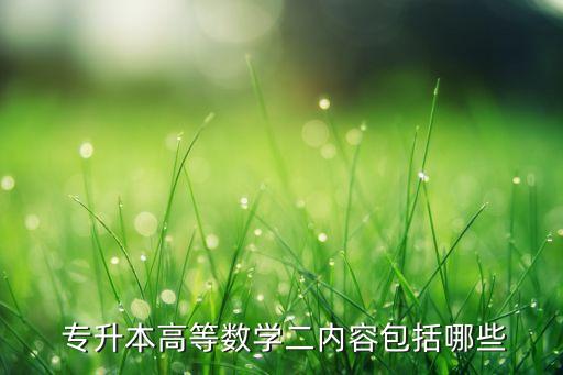  專(zhuān)升本高等數(shù)學(xué)二內(nèi)容包括哪些