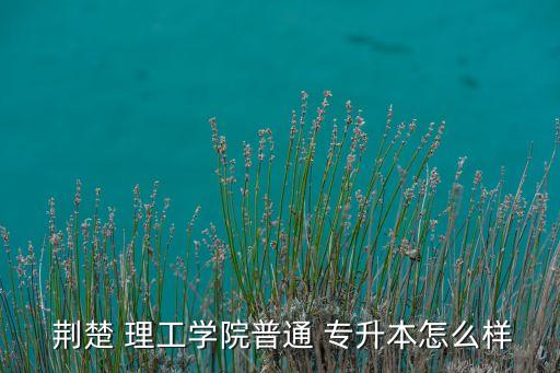  荊楚 理工學(xué)院普通 專升本怎么樣