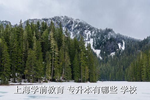 上海學前教育 專升本有哪些 學校