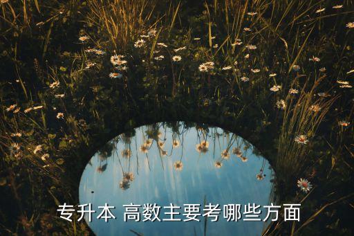  專升本 高數主要考哪些方面