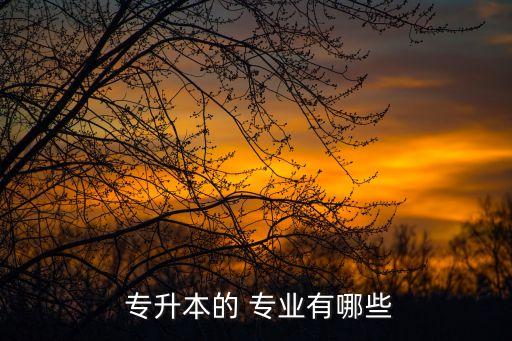  專升本的 專業(yè)有哪些
