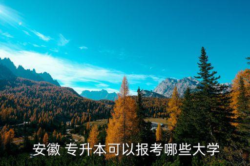  安徽 專升本可以報考哪些大學