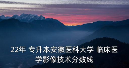 22年 專升本安徽醫(yī)科大學 臨床醫(yī)學影像技術分數(shù)線
