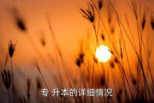 專 升本的詳細情況