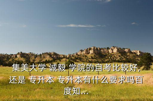 集美大學 誠毅 學院的自考比較好,還是 專升本 專升本有什么要求嗎百度知...