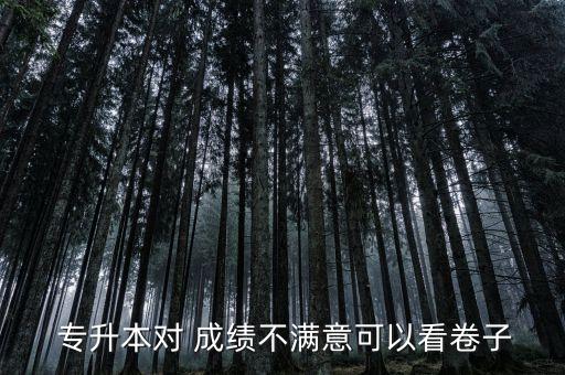  專升本對 成績不滿意可以看卷子