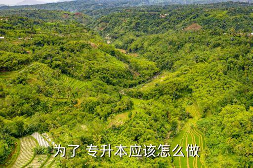 為了 專升本應(yīng)該怎么做