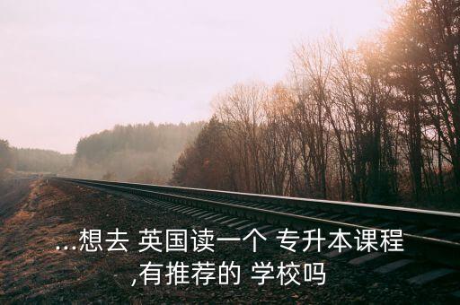 ...想去 英國讀一個 專升本課程,有推薦的 學校嗎