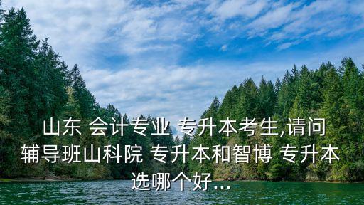  山東 會計專業(yè) 專升本考生,請問輔導(dǎo)班山科院 專升本和智博 專升本選哪個好...