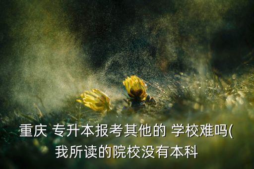重慶 專升本報(bào)考其他的 學(xué)校難嗎(我所讀的院校沒(méi)有本科