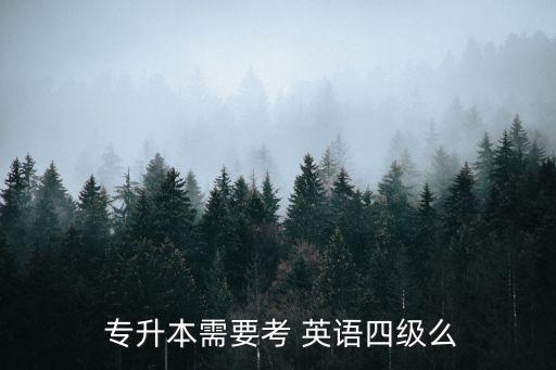  專升本需要考 英語四級么