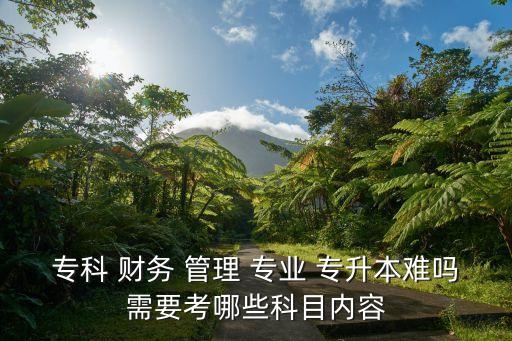 專科 財務(wù) 管理 專業(yè) 專升本難嗎需要考哪些科目內(nèi)容
