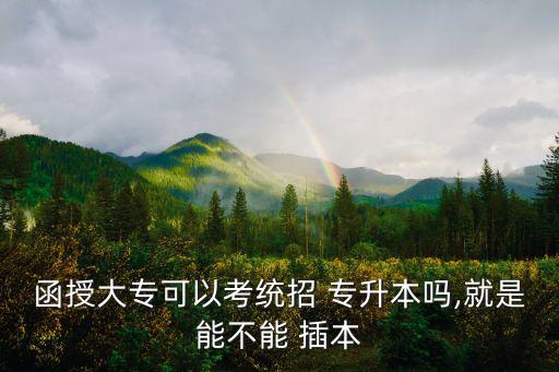 函授大專可以考統(tǒng)招 專升本嗎,就是能不能 插本