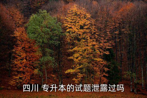 四川 專升本的試題泄露過嗎