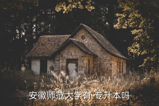 安徽師范大學有 專升本嗎