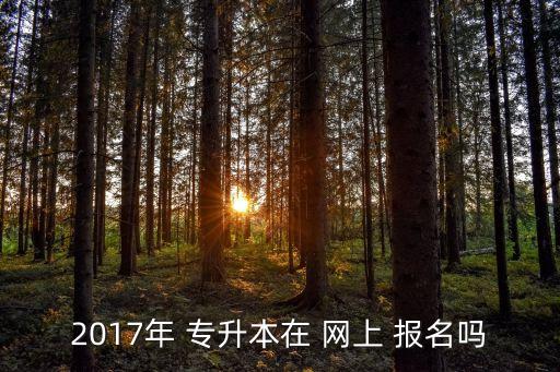 2017年 專升本在 網(wǎng)上 報(bào)名嗎