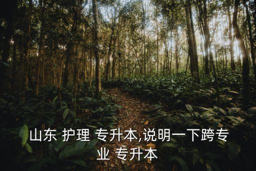  山東 護(hù)理 專升本,說明一下跨專業(yè) 專升本