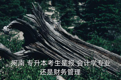  河南 專升本考生是報 會計學專業(yè)還是財務管理