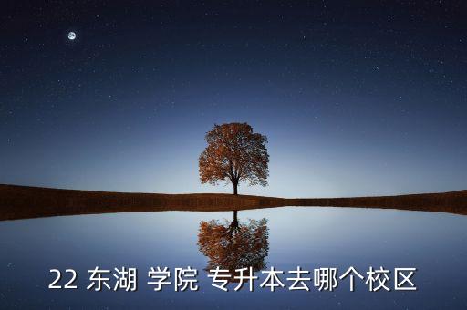 22 東湖 學(xué)院 專升本去哪個校區(qū)