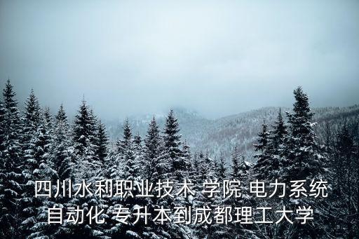  四川水利職業(yè)技術(shù) 學(xué)院 電力系統(tǒng)自動化 專升本到成都理工大學(xué)