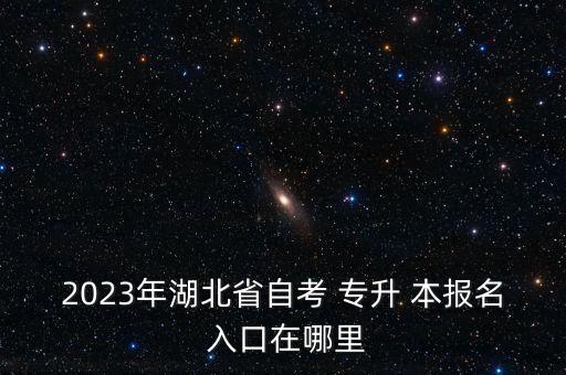 2023年湖北省自考 專升 本報(bào)名 入口在哪里