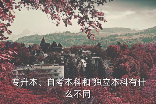  專升本、自考本科和 獨(dú)立本科有什么不同