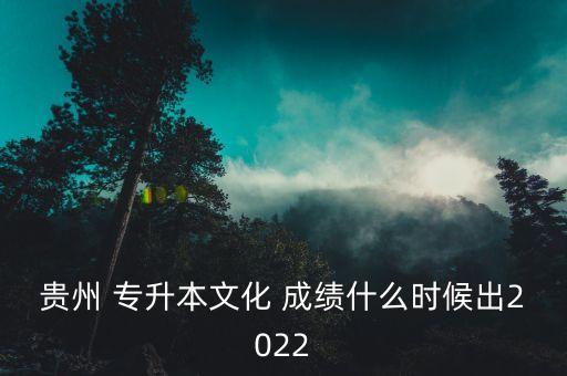 貴州 專升本文化 成績什么時(shí)候出2022