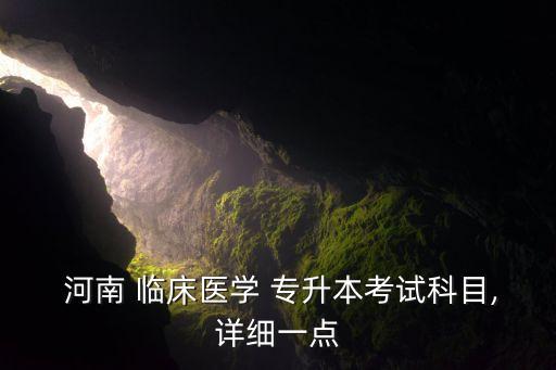  河南 臨床醫(yī)學(xué) 專升本考試科目,詳細(xì)一點(diǎn)