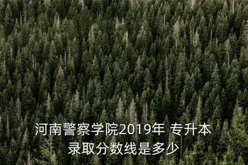  河南警察學(xué)院2019年 專升本 錄取分數(shù)線是多少