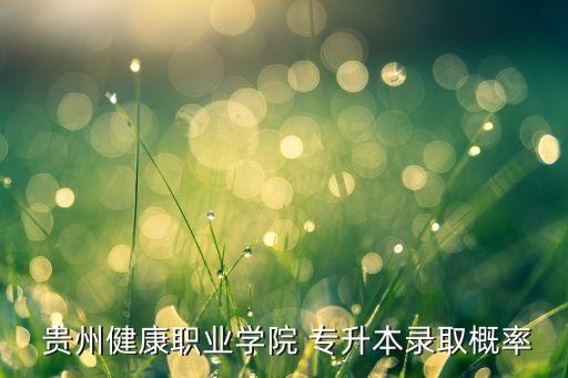  貴州健康職業(yè)學院 專升本錄取概率