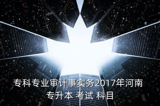 ?？茖I(yè)審計(jì)事實(shí)務(wù)2017年河南 專升本 考試 科目
