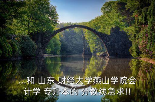 ...和 山東 財經(jīng)大學燕山學院會計學 專升本的 分數(shù)線急求!!