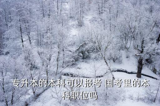  專升本的本科可以報(bào)考 國考里的本科職位嗎