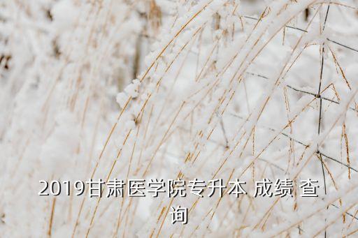 醫(yī)專(zhuān)升本成績(jī)查詢時(shí)間,甘肅醫(yī)學(xué)院2019年高考成績(jī)公布