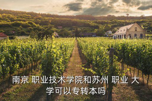 南京 職業(yè)技術(shù)學(xué)院和蘇州 職業(yè) 大學(xué)可以專轉(zhuǎn)本嗎
