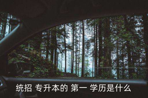 統(tǒng)招 專升本的 第一 學歷是什么