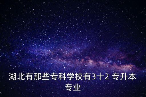 湖北有那些?？茖W(xué)校有3十2 專升本專業(yè)