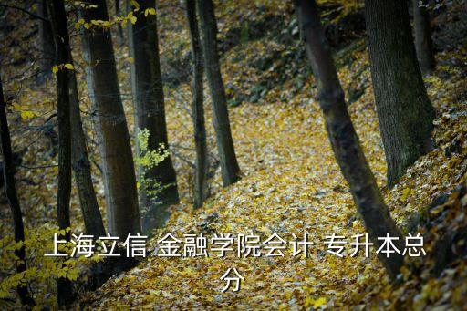  上海立信 金融學(xué)院會(huì)計(jì) 專升本總分