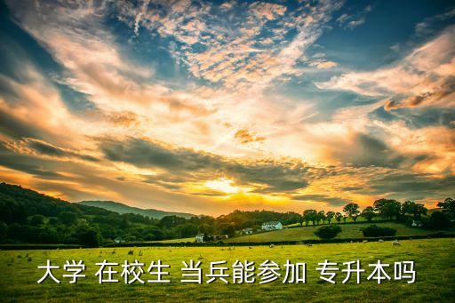 大學 在校生 當兵能參加 專升本嗎