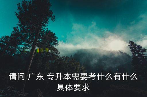 請(qǐng)問 廣東 專升本需要考什么有什么具體要求